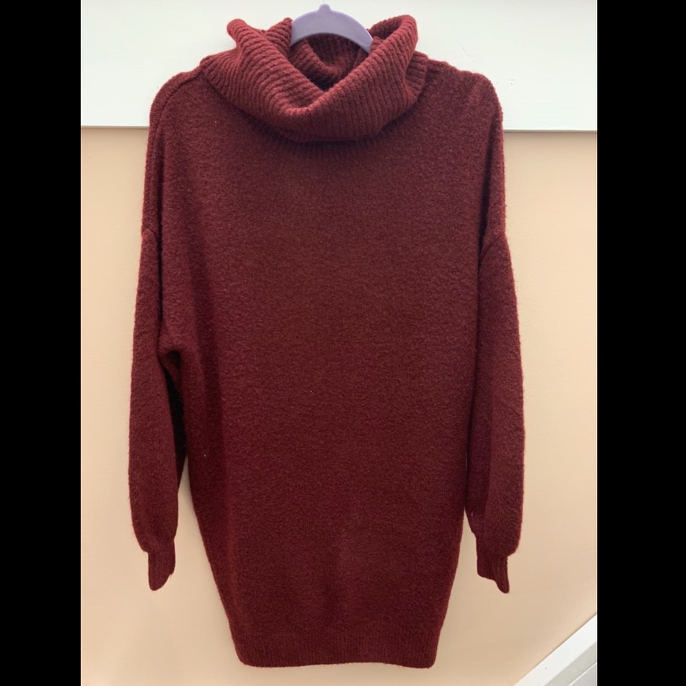 Express Red Turtleneck Sweater Dress